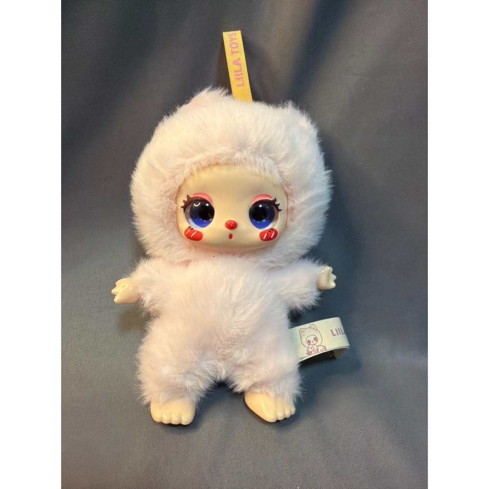 Liila Toys Pink Plush Doll Vinyl Face Blue Eyes Kawaii Collectible Toy